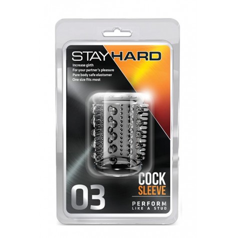 Прозрачная насадка с шипами и шишечками STAY HARD COCK SLEEVE 03 CLEAR