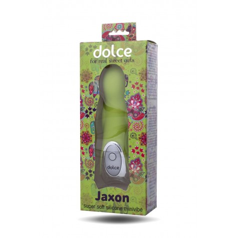 Нежно-зелёный вибратор Dolce Jaxon - 12,5 см.